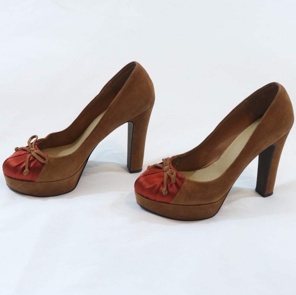 Levity Suede Satin Platform Heels